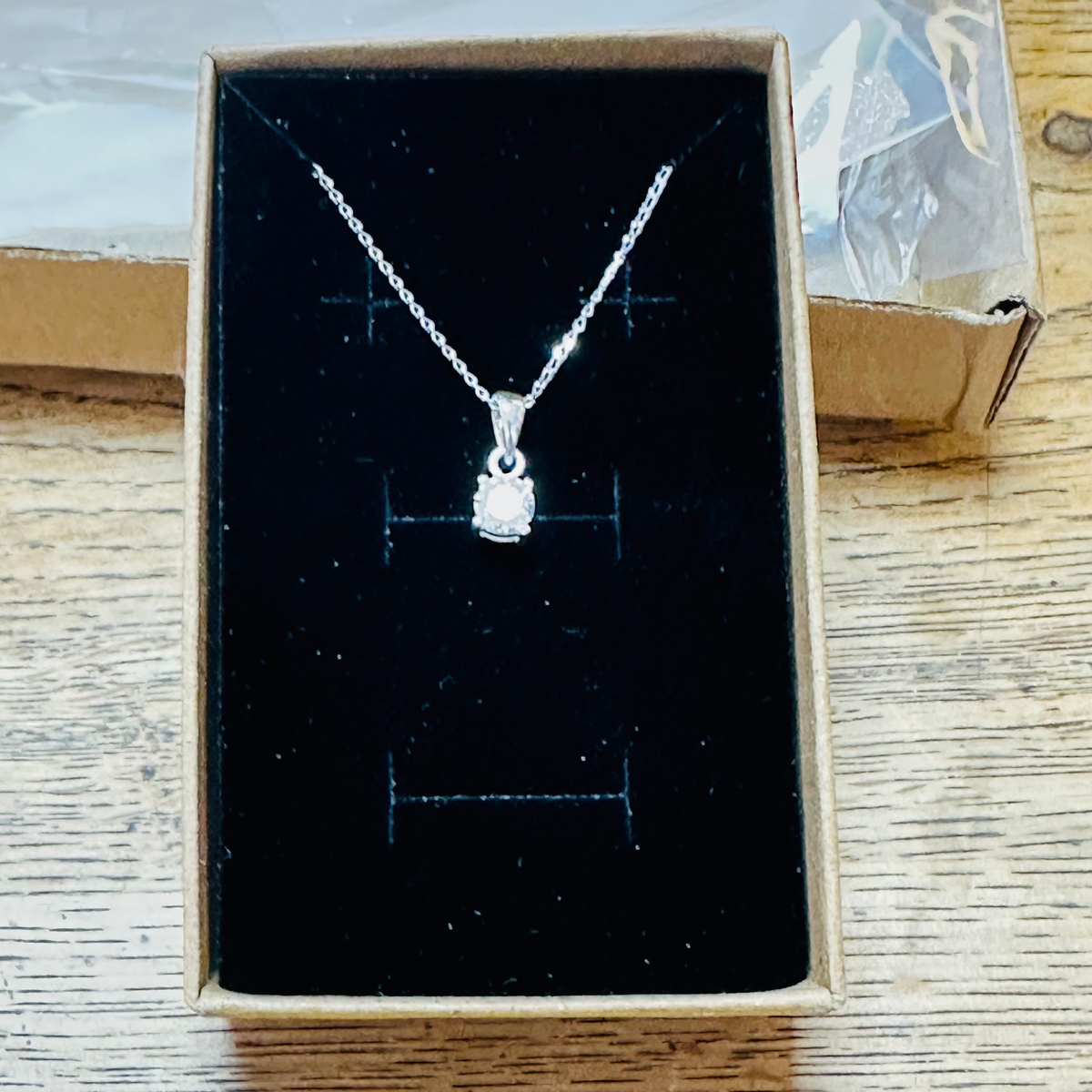 Sterling silver cz pendant 18inch chain image 3