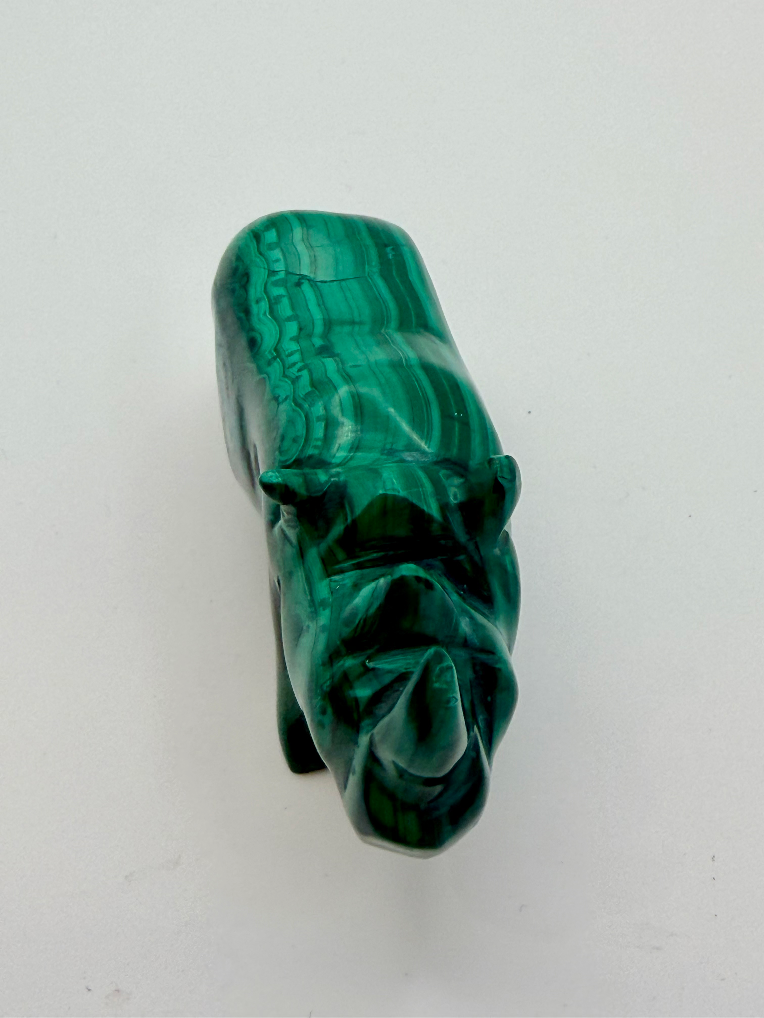 Malachite Carving of a Rhino 79mm across 121g image 4