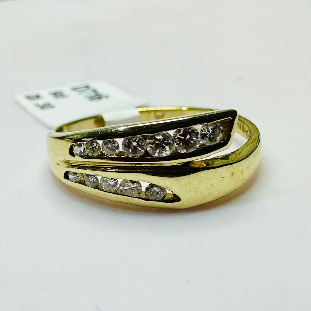 NEW 9ct Diamond Cross Over Ring Size M image 0