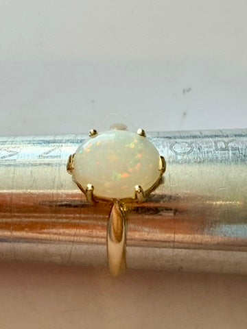 Opal ring set in 9ct yellow gold size O1/2 image 1