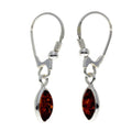 925 Sterling Silver & Genuine Baltic Amber Classic Drop Earrings image 0