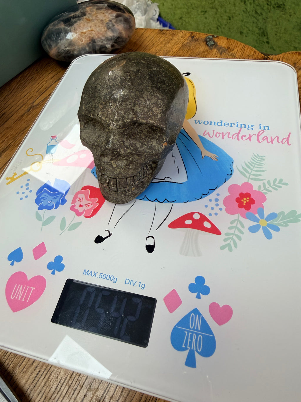 Pyrite carved Skull 6cm high heavy 54g nice model image 4