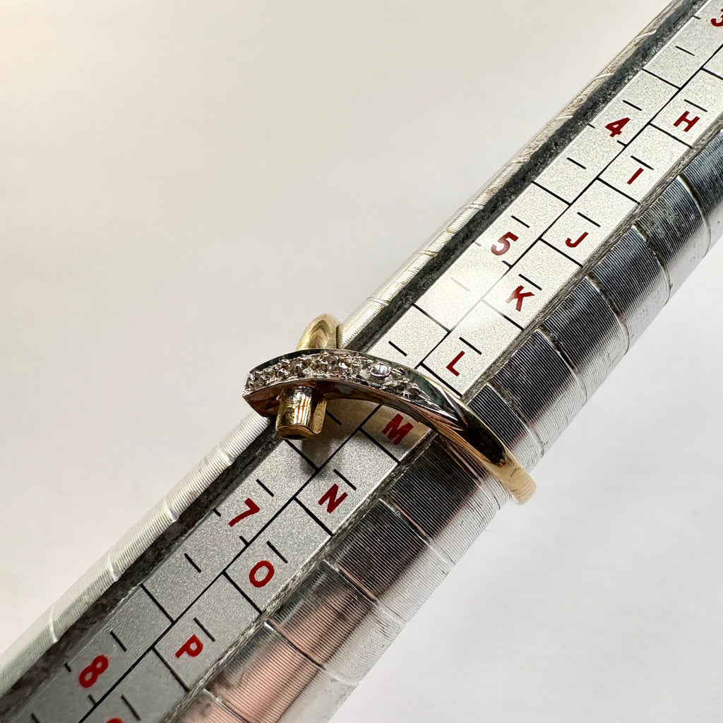 9ct yellow gold diamond Cross over Ring L1/2 image 5