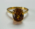 Hand cut Synthetic Sapphire Golden Yellow 9ct yellow gold ring size M image 0