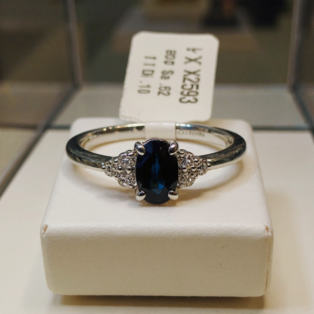 NEW 18Ct Sapphire and Diamond Ring Size M image 0