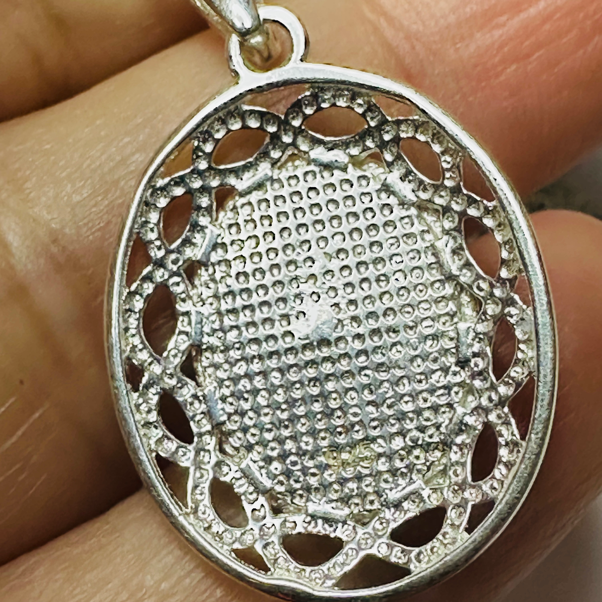 New  Labradorite 10x8 Sterling silver 18inch chain