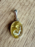 925 Sterling Silver & Genuine Baltic Amber Classic Oval Pendant