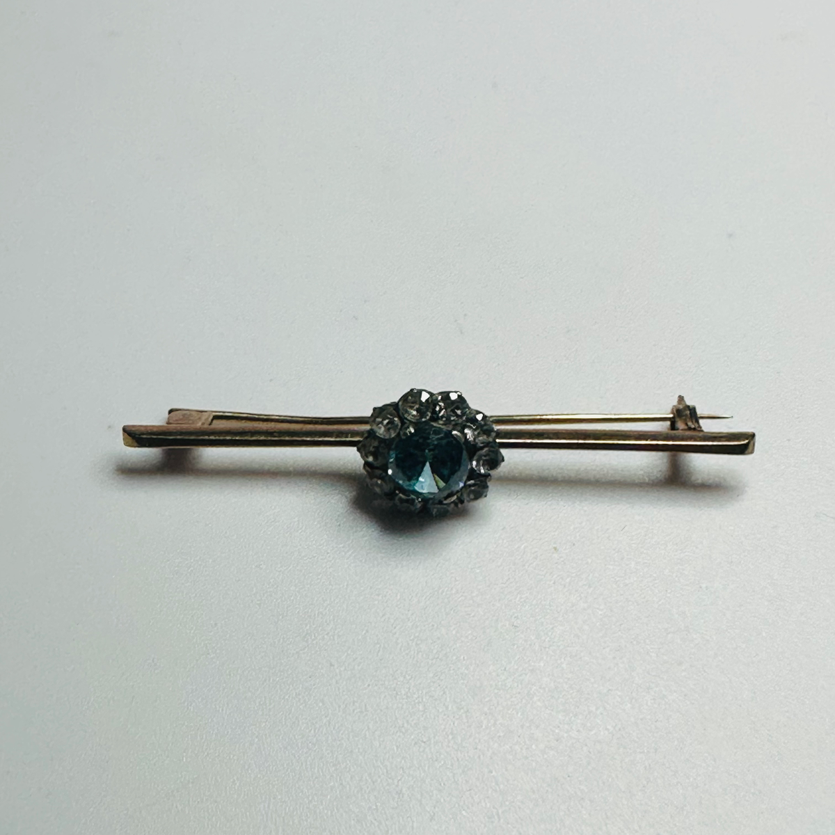 Antique Blue zircon cluster brooch 55mm