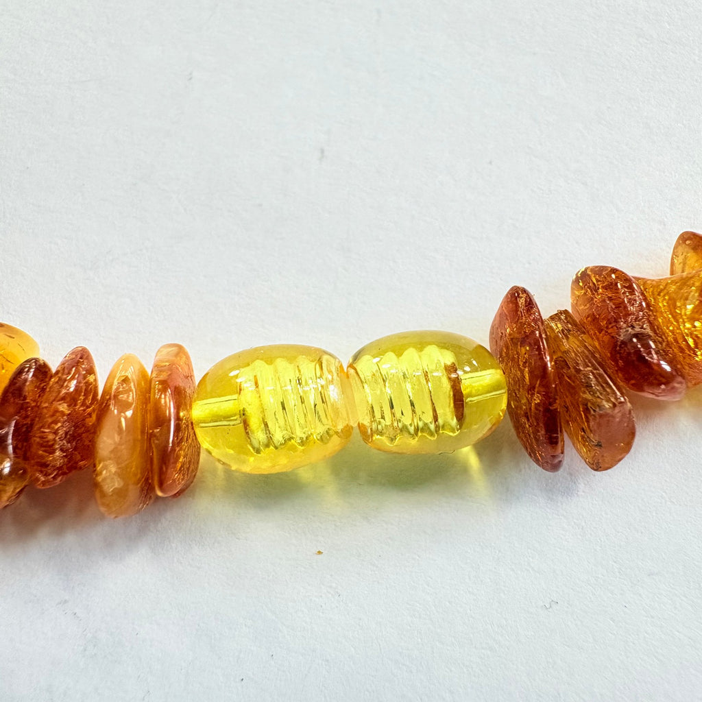 New Amber threaded necklace 40cm