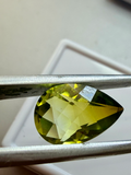 Yellow Tourmaline briolette drop 13x8.5.  4.18ct