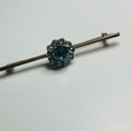 Antique Blue zircon cluster brooch 55mm