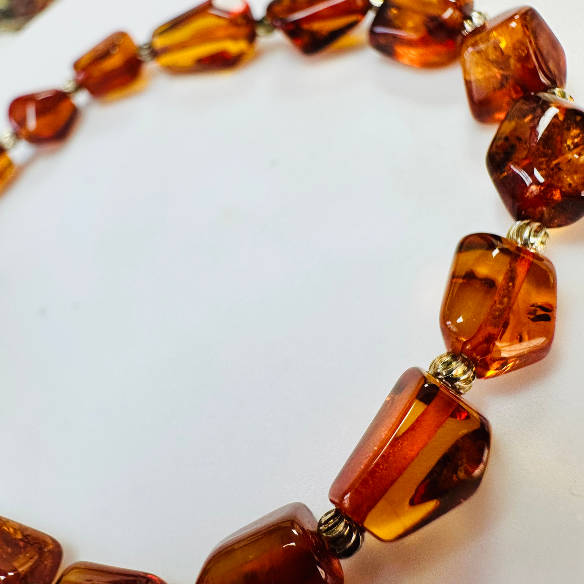 New Amber nugget stretchy bracelet