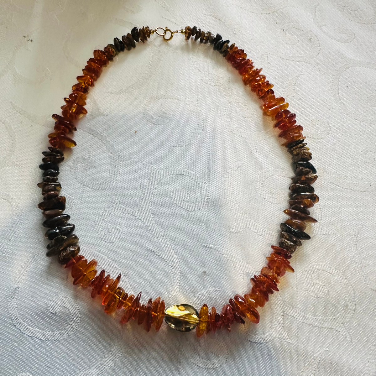 Baltic Amber in 2 colours with gold plated sterling silver