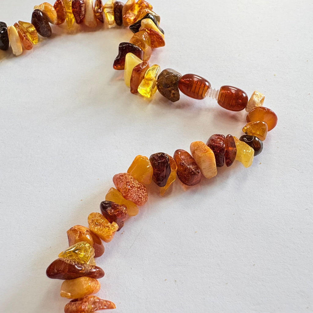 New Amber threaded necklace 20inches