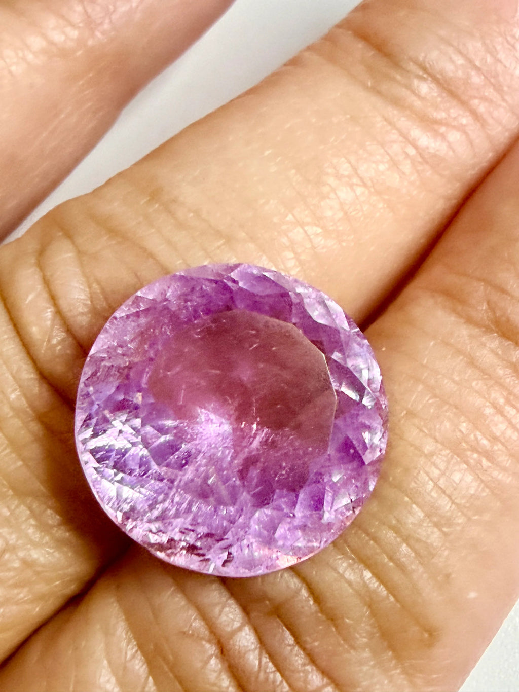 Natural Pink Kunzite | Round Cut | 17.5mm | 20.81cts | Included