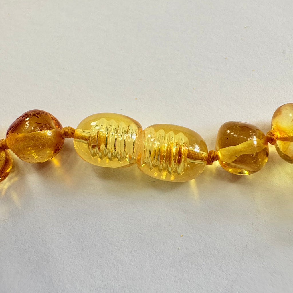 New amber beaded Necklace 18inches