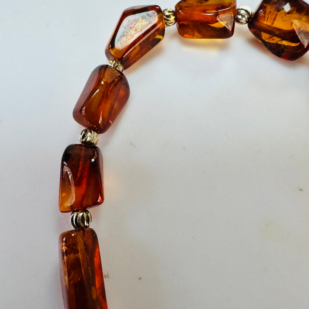 New Amber nugget stretchy bracelet
