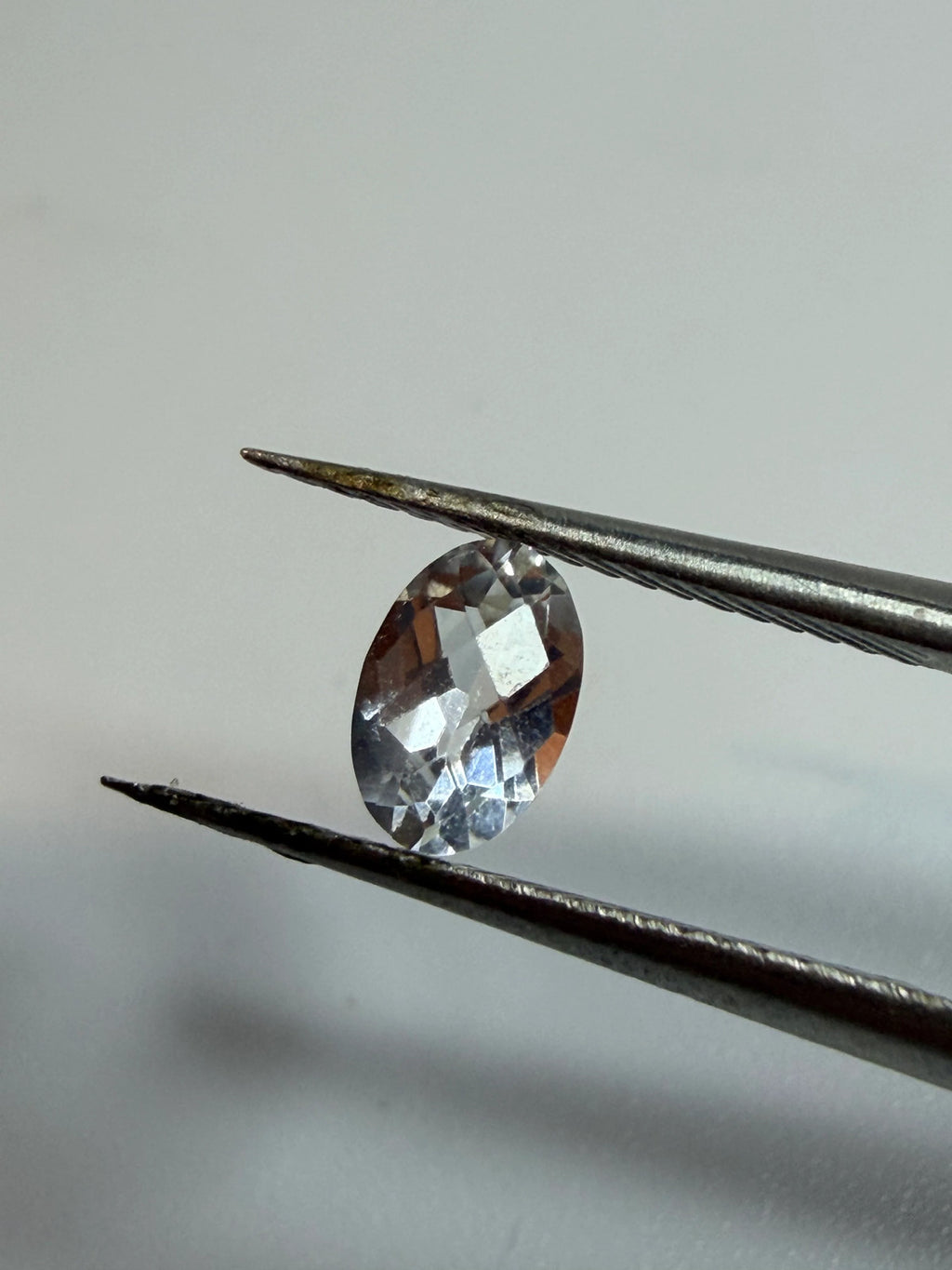 Natural White Topaz | Oval Checkerboard Cut | 6mm x 4mm | Loose Gemstone