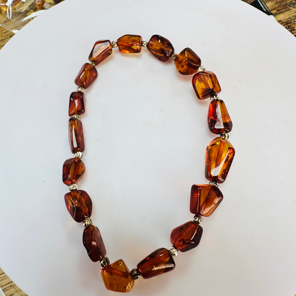 New Amber nugget stretchy bracelet