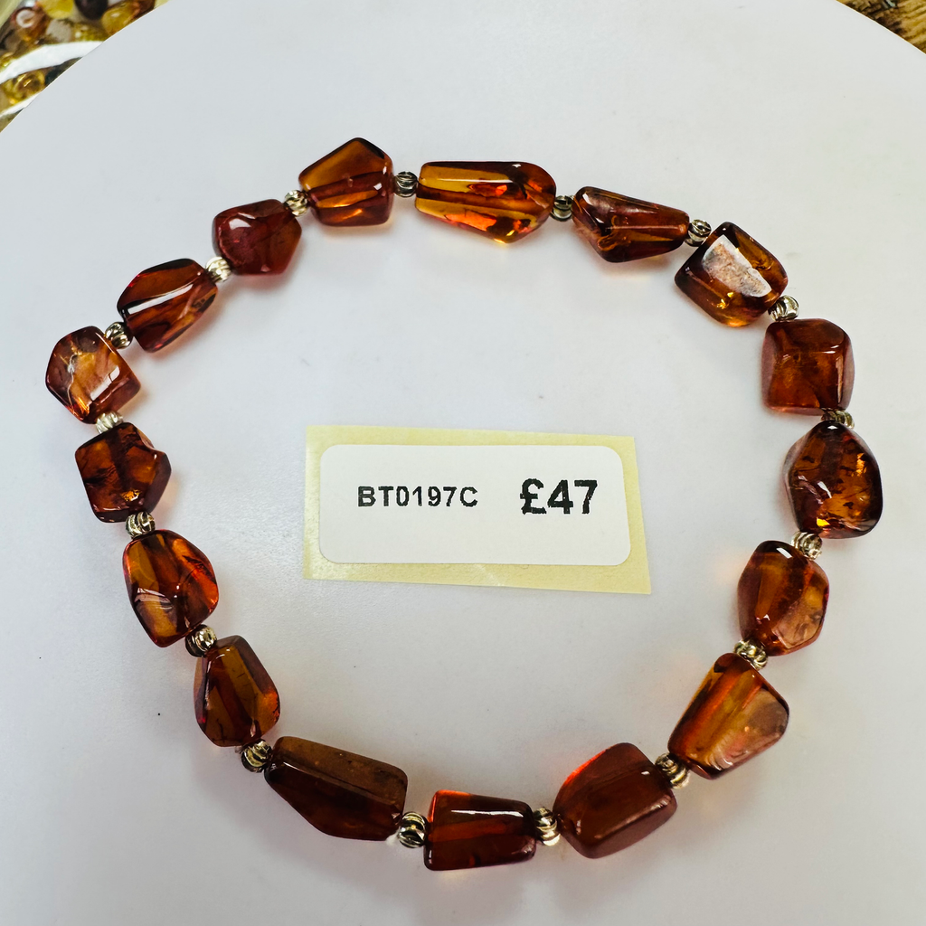 New Amber nugget stretchy bracelet