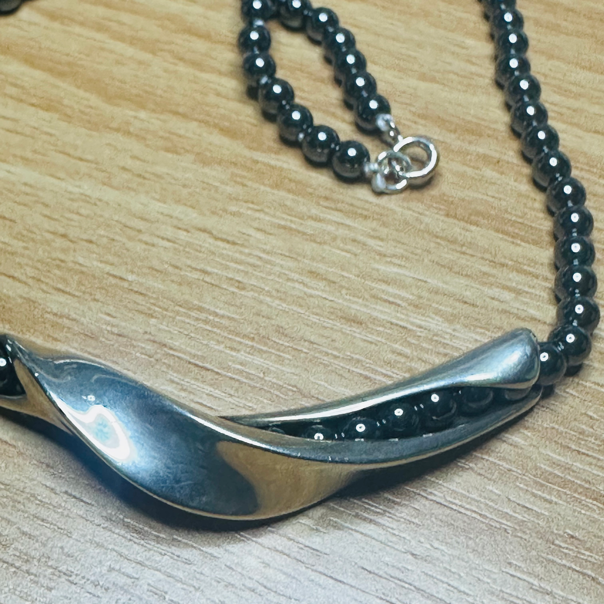 Georg Jenson GJ Denmark 925 wave Necklace 16inch image 7