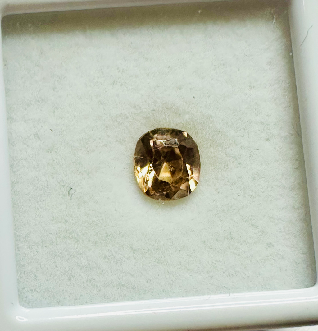 Yellow/Blush Zircon cushion 6mm x 5.4mm 1.16cts image 1