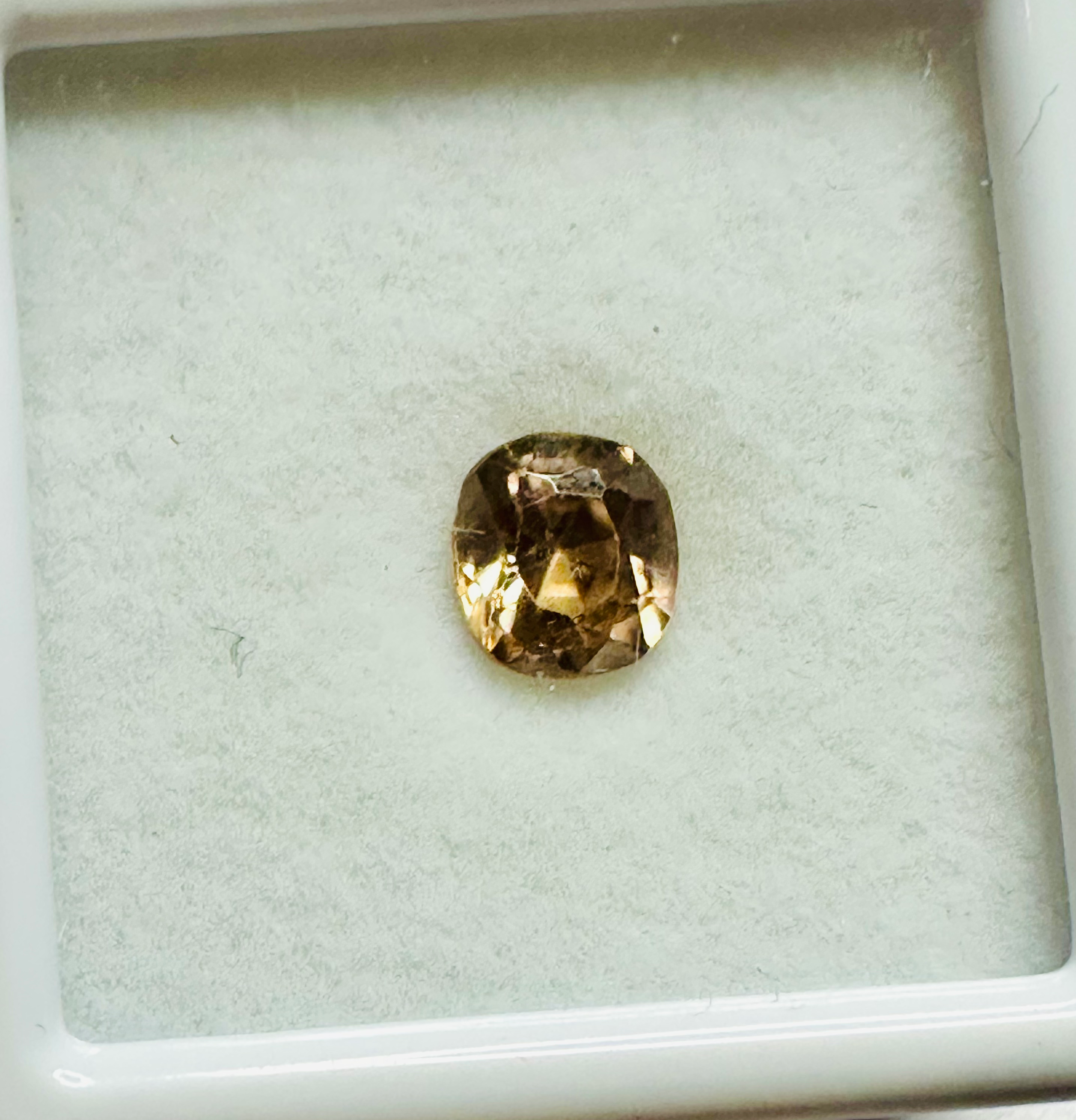 Yellow/Blush Zircon cushion 6mm x 5.4mm 1.16cts image 1