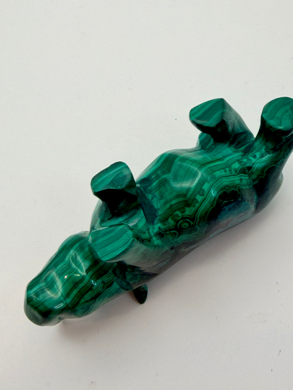 Malachite Carving of a Rhino 79mm across 121g image 6