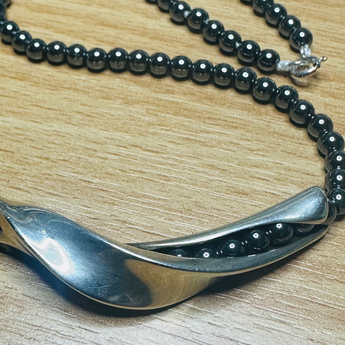 Georg Jenson GJ Denmark 925 wave Necklace 16inch image 2