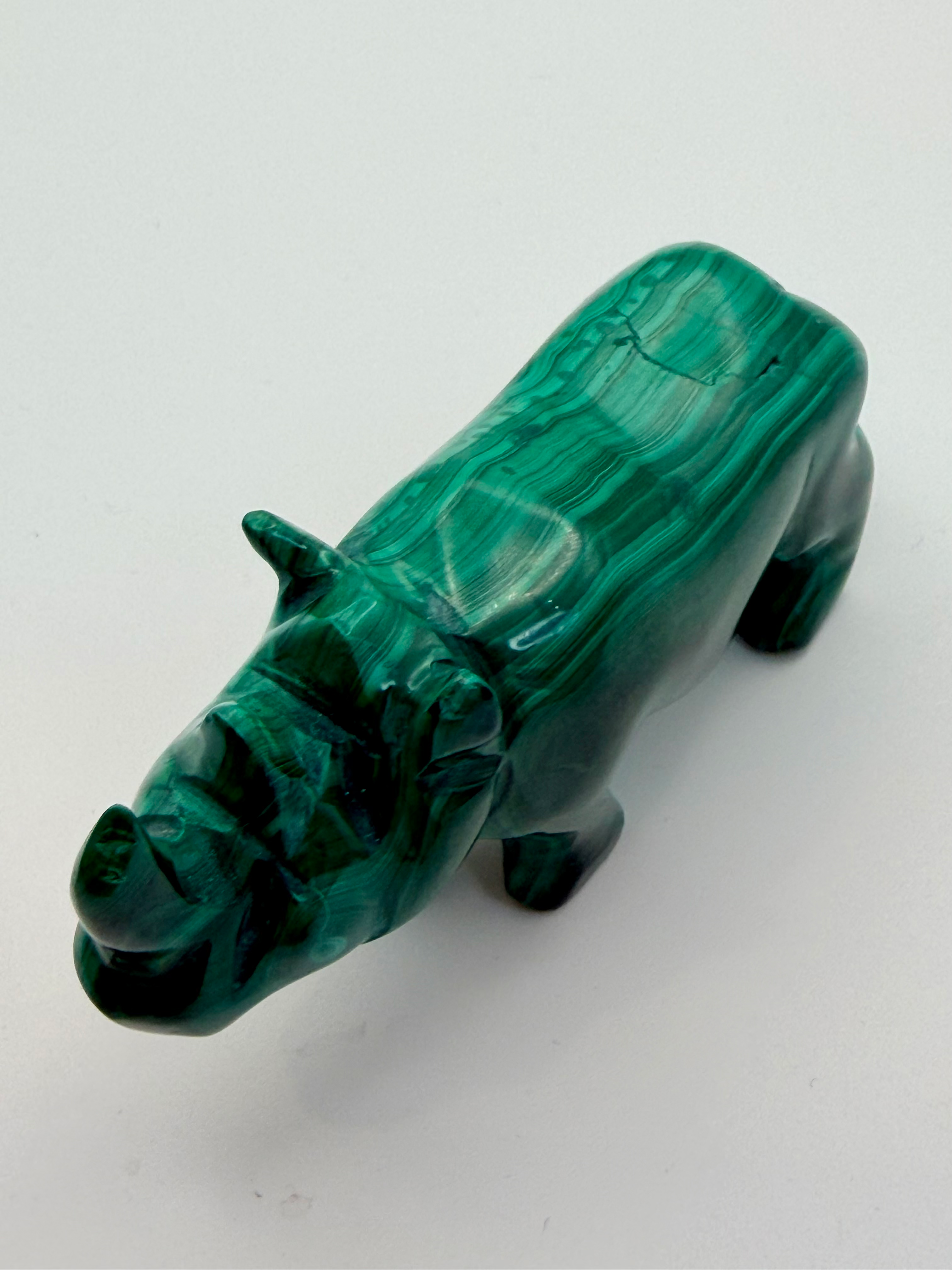 Malachite Carving of a Rhino 79mm across 121g image 5