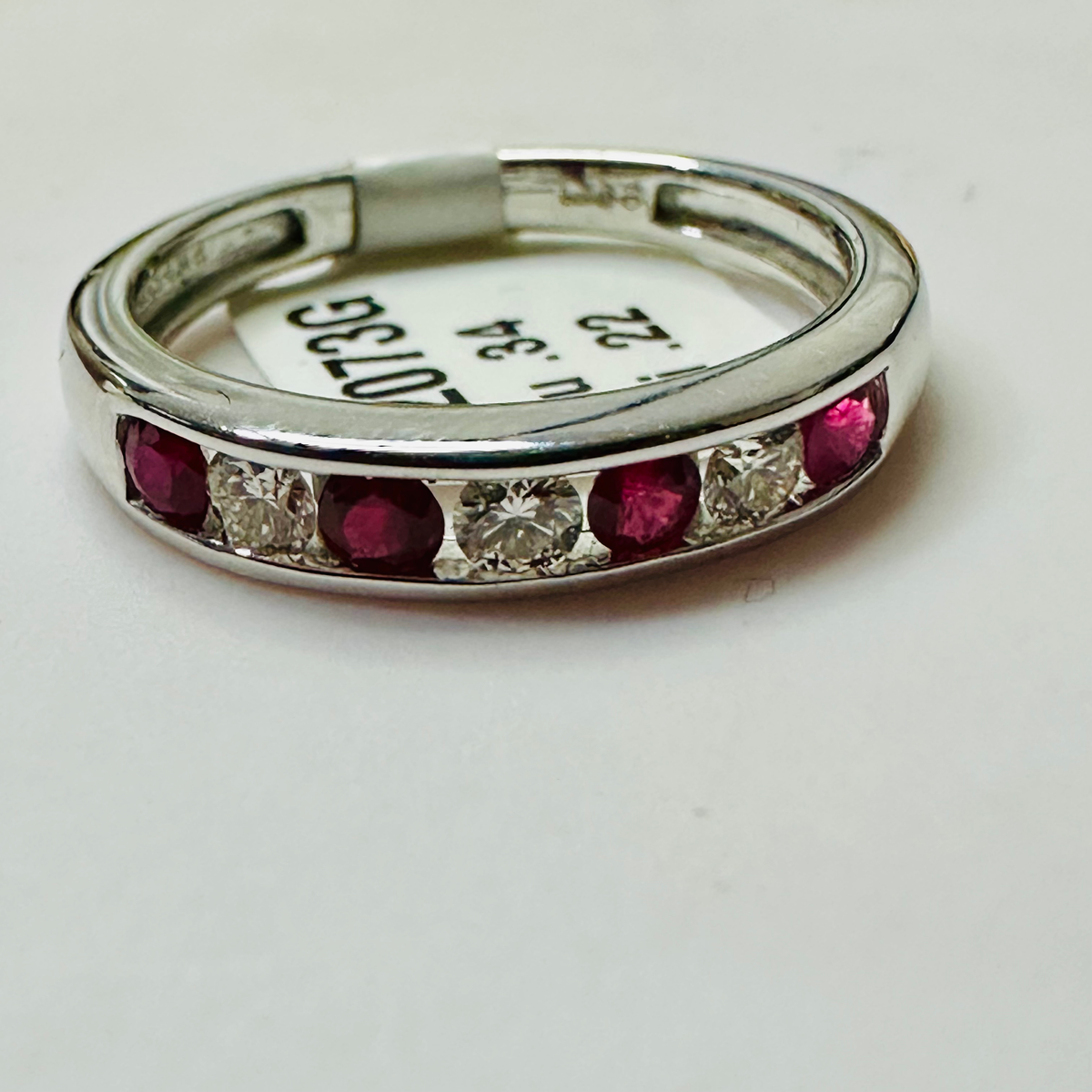 NEW 18Ct Ruby and Diamond Eternity Ring Size M 1/2 image 2