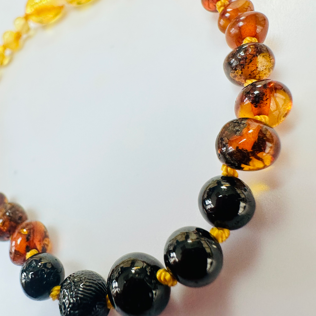 New Multi Coloured Amber Knotted bracelets 8 inch image 1