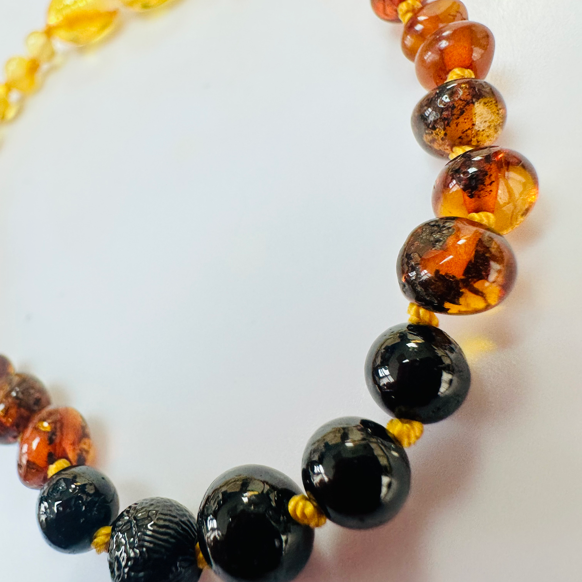 New Multi Coloured Amber Knotted bracelets 8 inch image 1