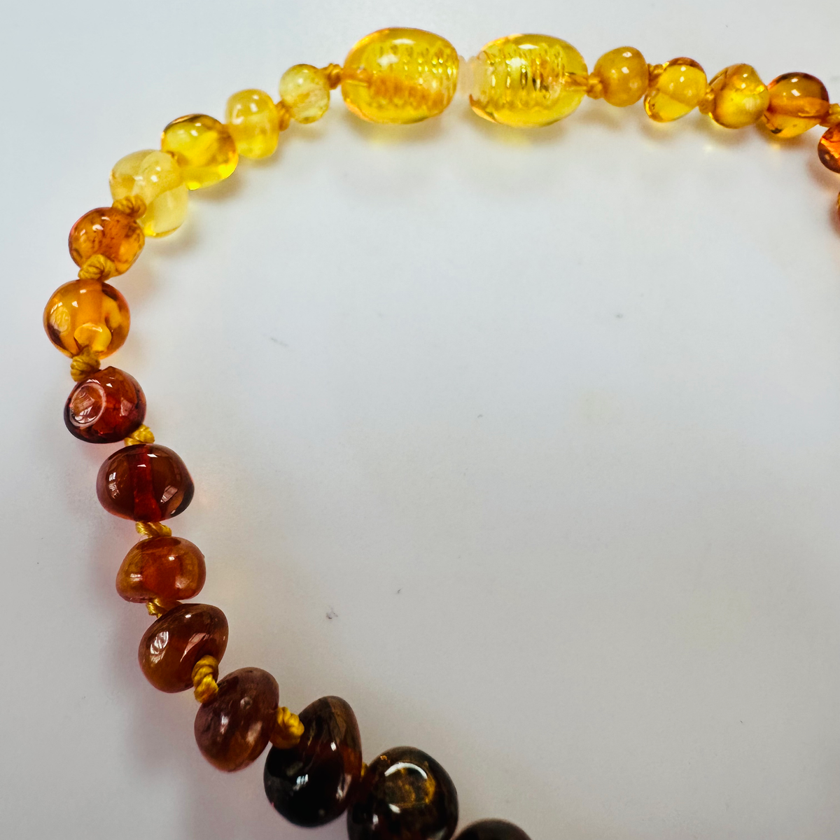 New Multi Coloured Amber Knotted bracelets 8 inch image 5