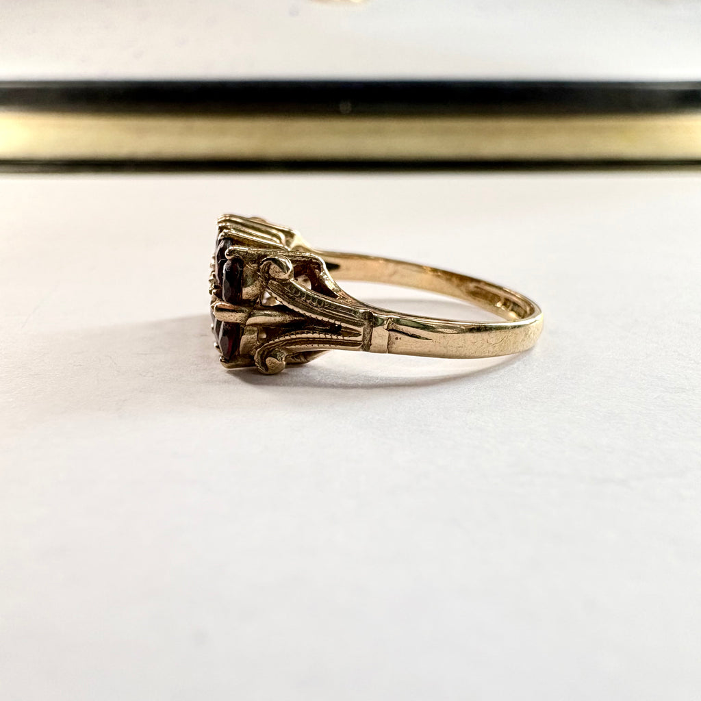 9ct yellow gold Hessonite Garnet Ring O image 1