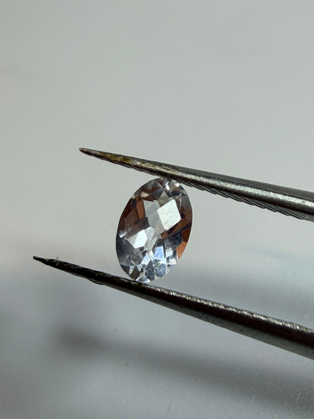 Natural White Topaz | Oval Checkerboard Cut | 6mm x 4mm | Loose Gemstone