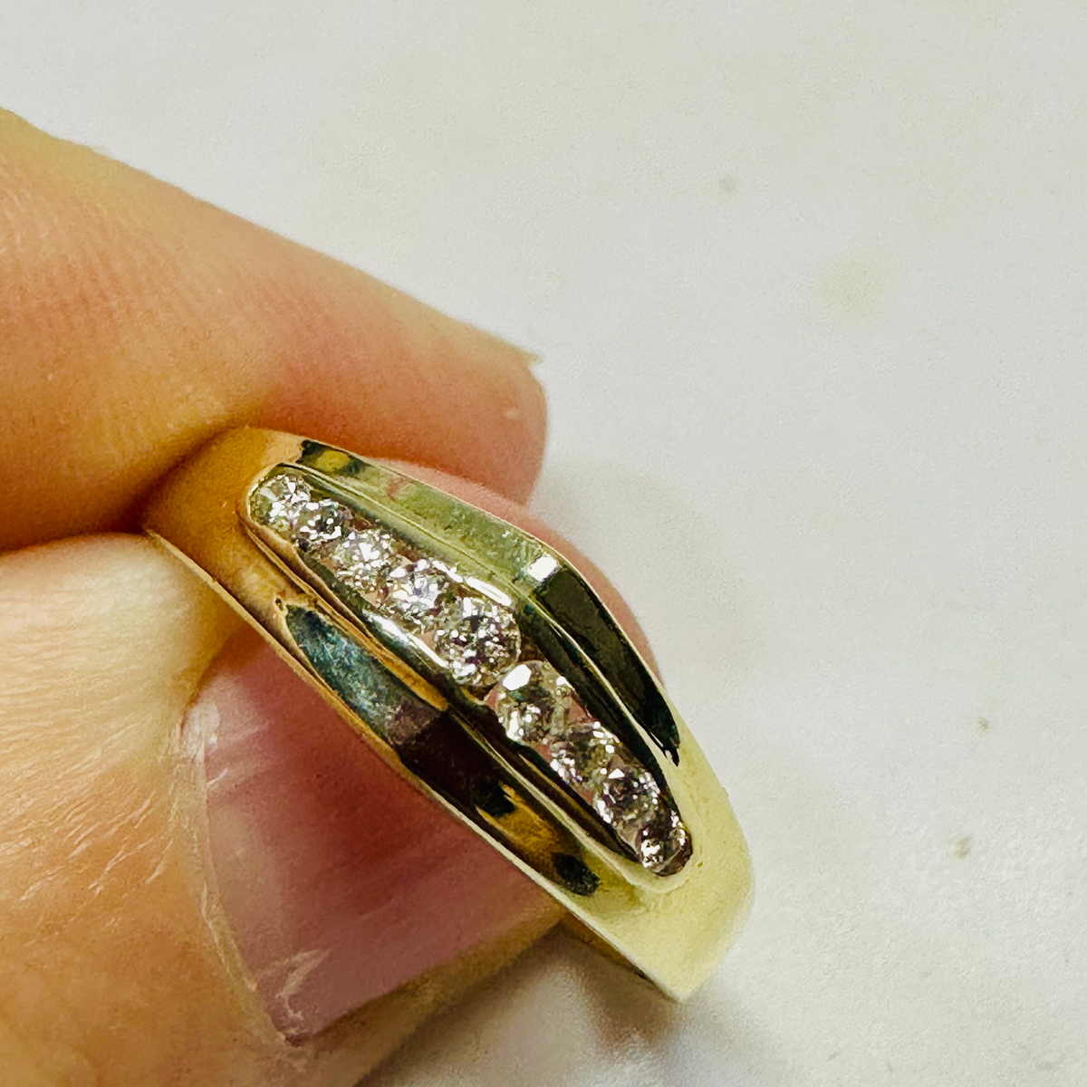 NEW 9ct Diamond and Gold Ring Size P 1/2 image 4