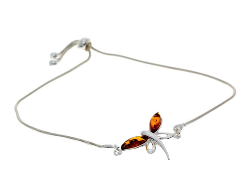 Beautiful Designer Silver Butterfly Bracelet set with Baltic Amber image 0
