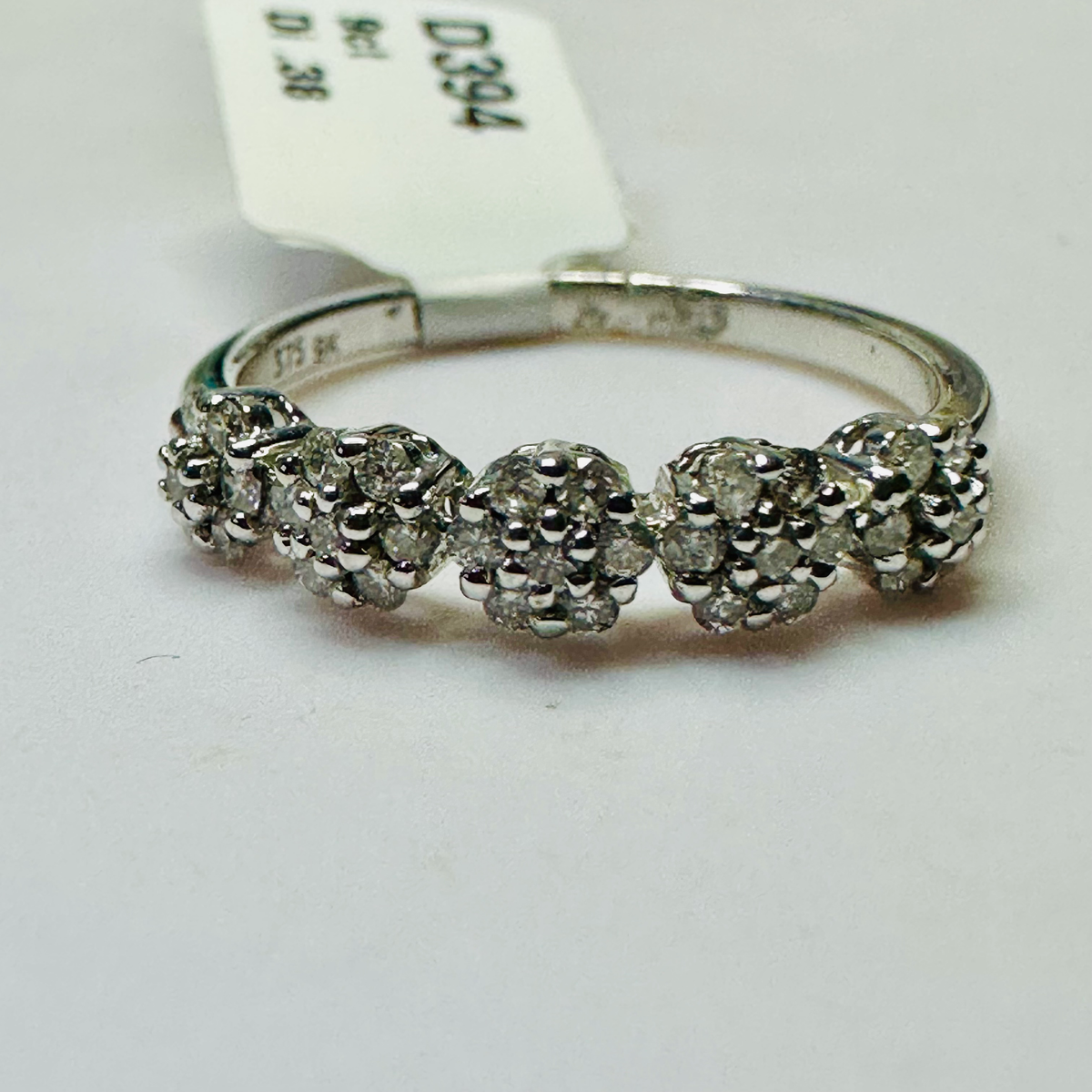 NEW 9Ct Diamond Floral Cluster Ring Size O image 0