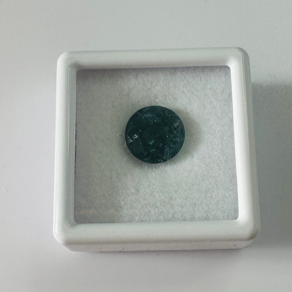 TOURMALINE BLUE ROUND 9MM.  2.96CTS image 2