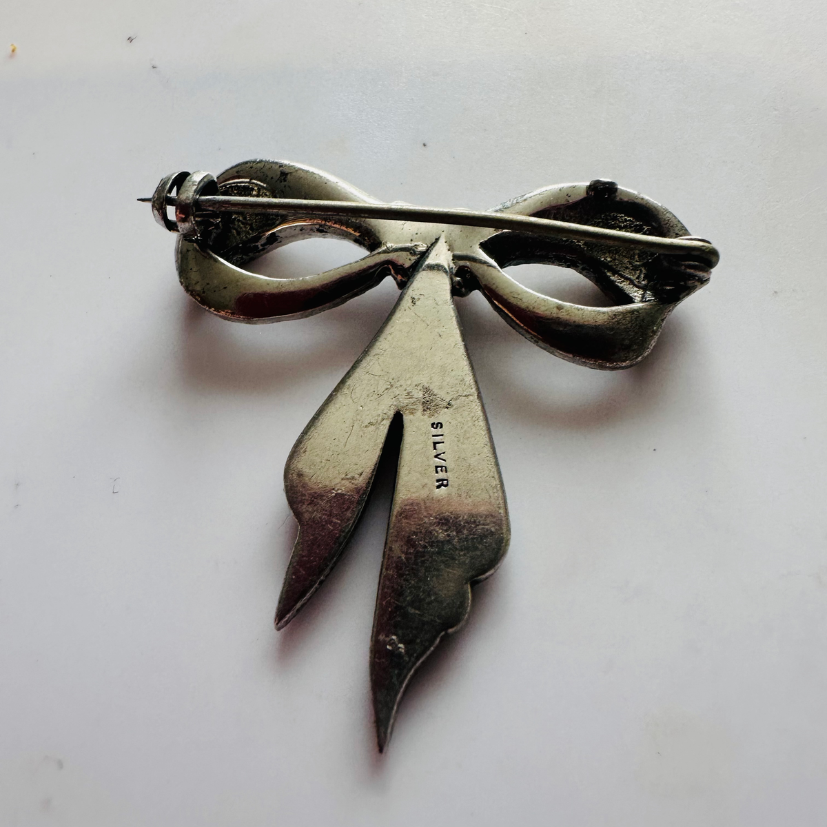 Vintage sterling silver marcasite brooch image 1