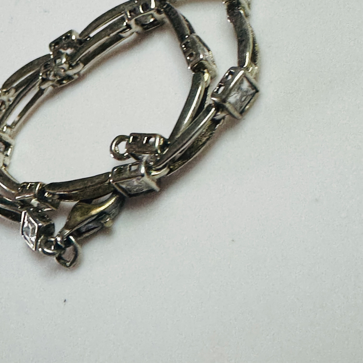 Sterling silver 3 mm square bracelet 18cm image 5