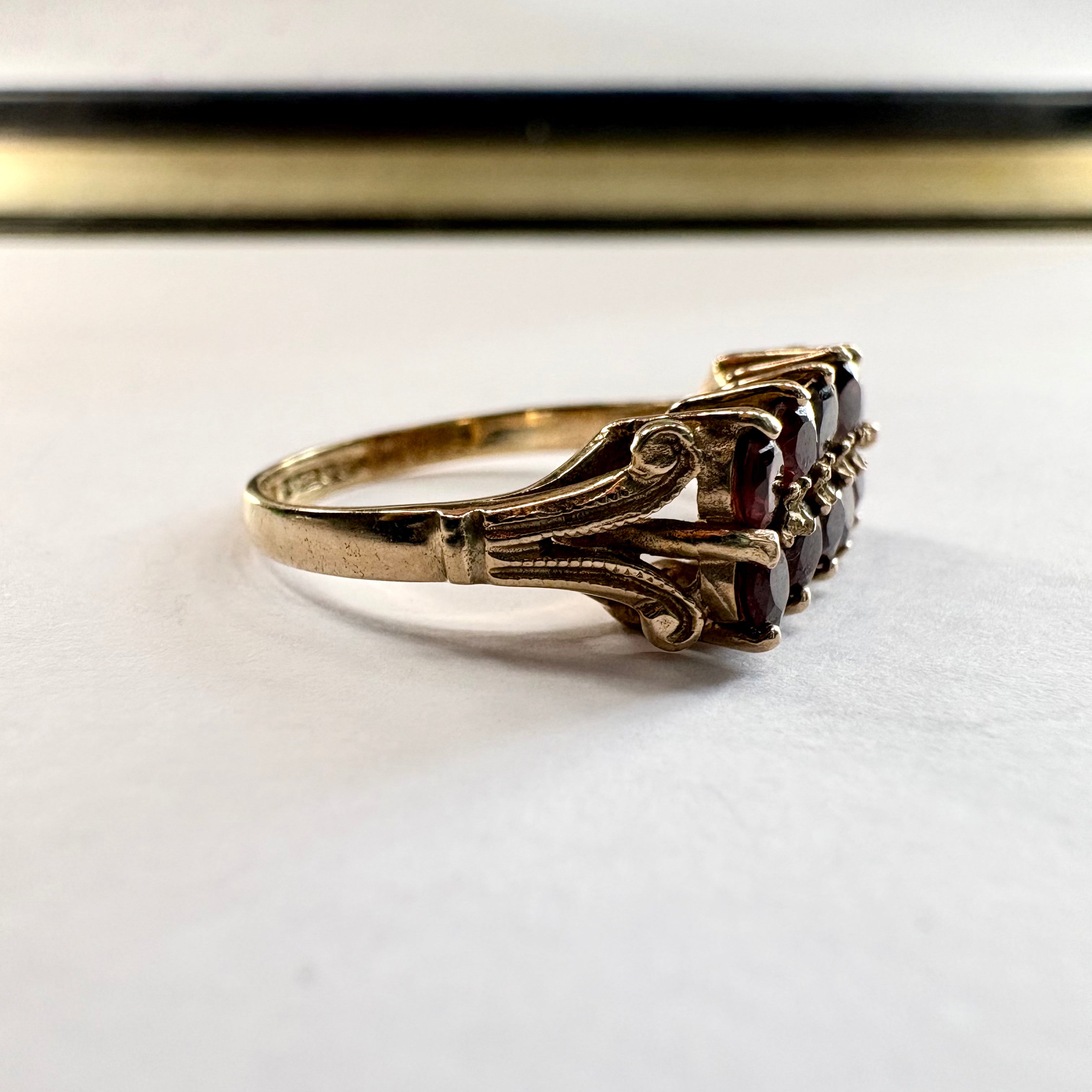 9ct yellow gold Hessonite Garnet Ring O image 3