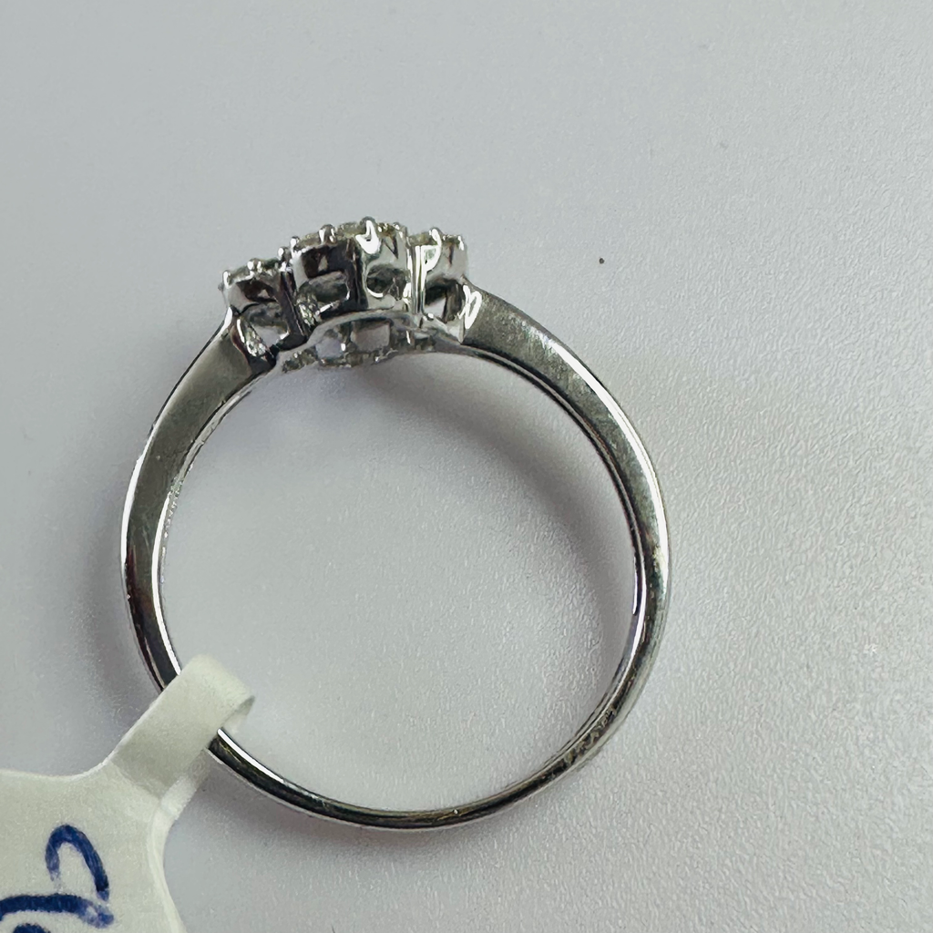 Diamond Ring Modern Design in 9ct White gold size M image 3