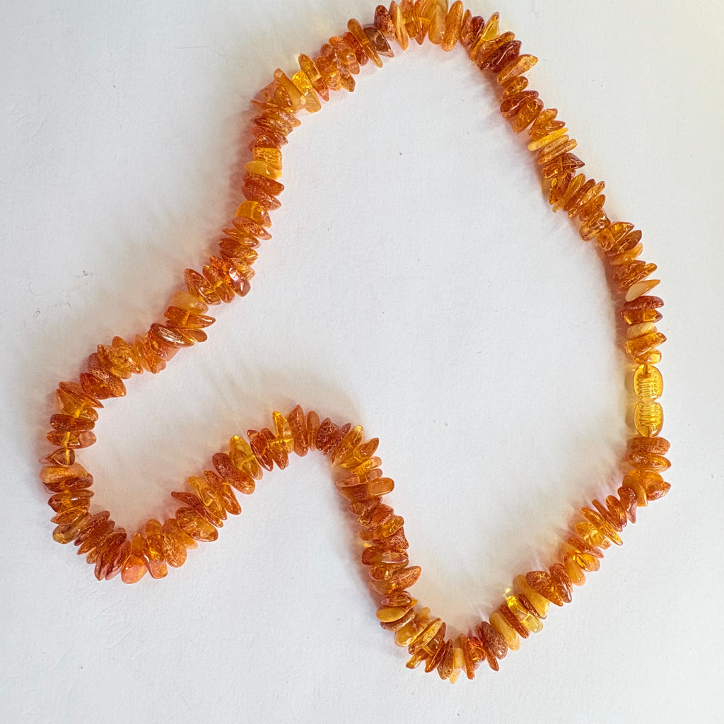 New Amber threaded necklace 18inches image 0