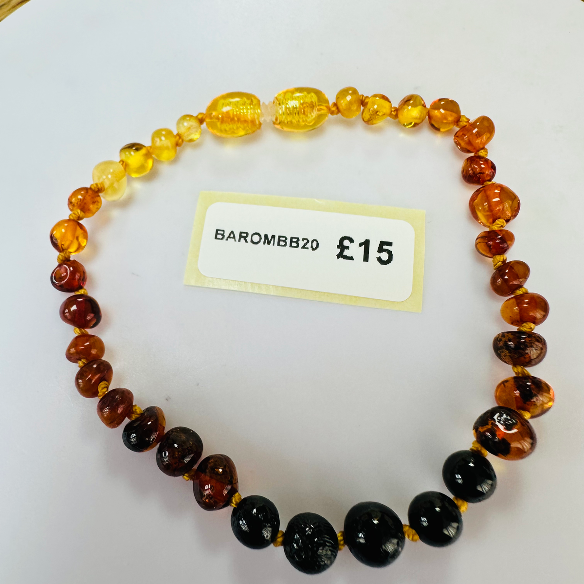 New Multi Coloured Amber Knotted bracelets 8 inch image 0
