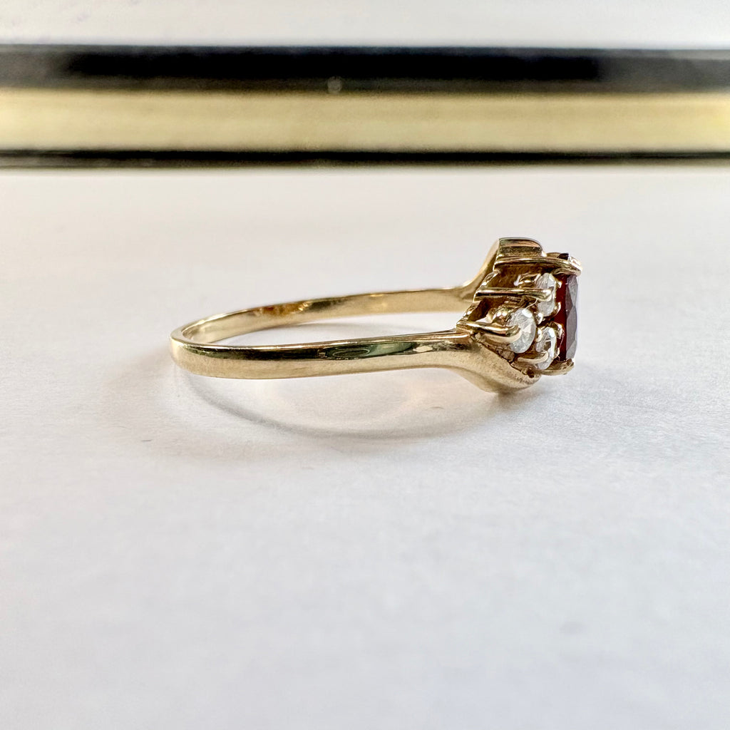 9ct Yellow gold hessonite Garnet Ring M3/4  image 3