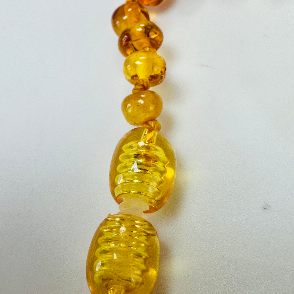 New Amber multi coloured knotted bracelet 8 inch image 5