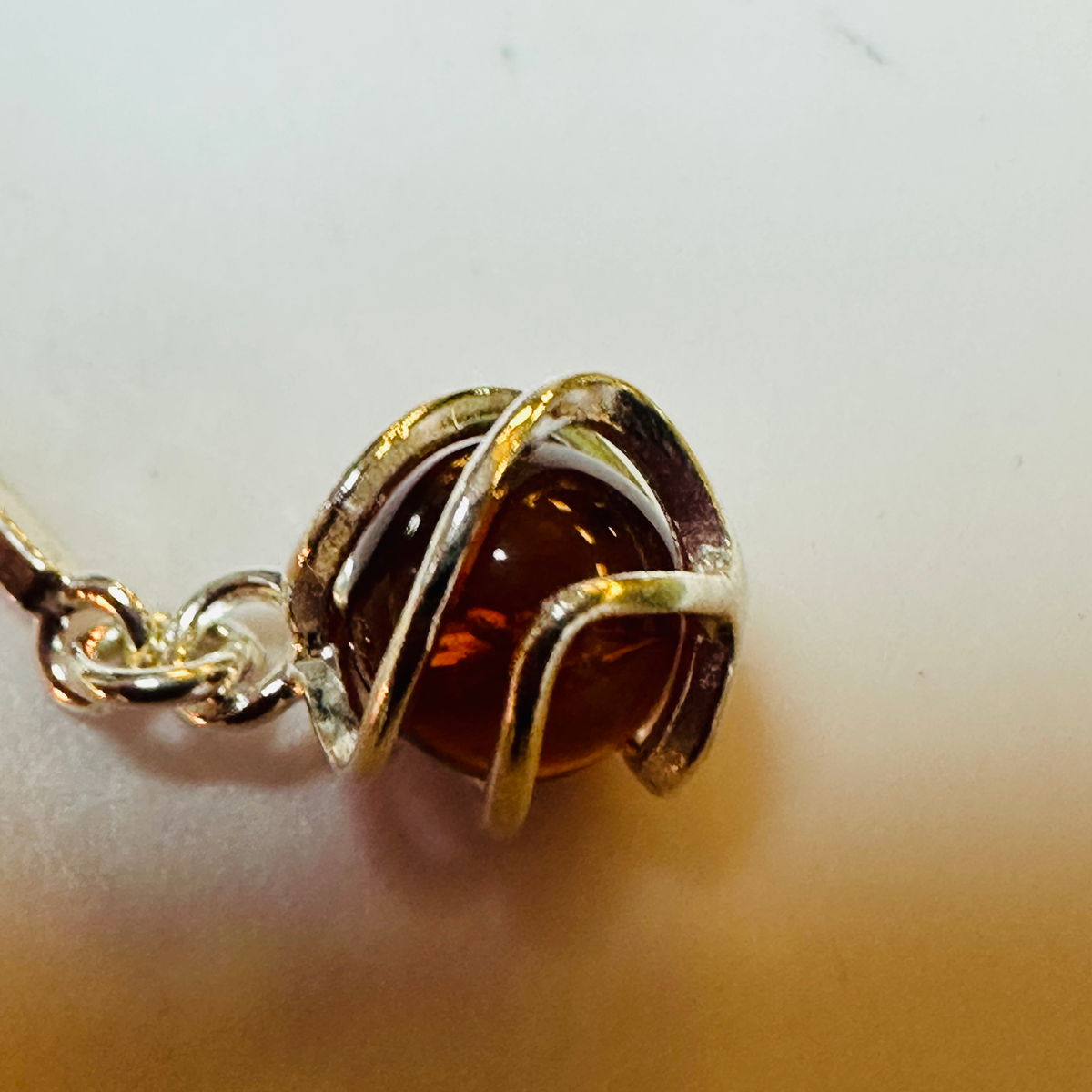 Sterling silver Amber long drop earrings  image 5