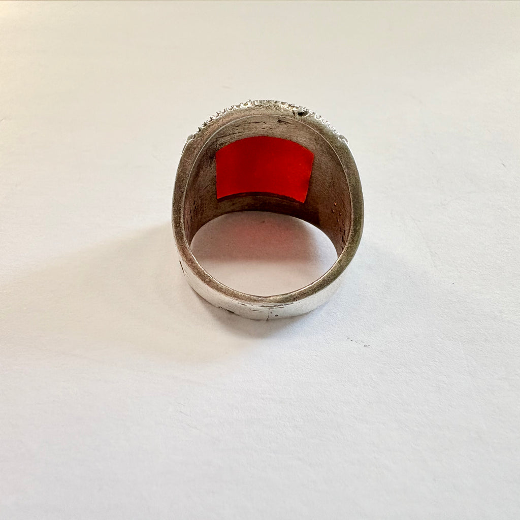 Sterling Silver agate ring P curved cut agate image 2
